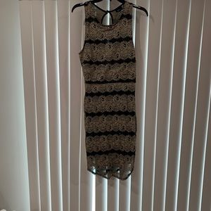 Gorgeous glittery champagne and black laced dress